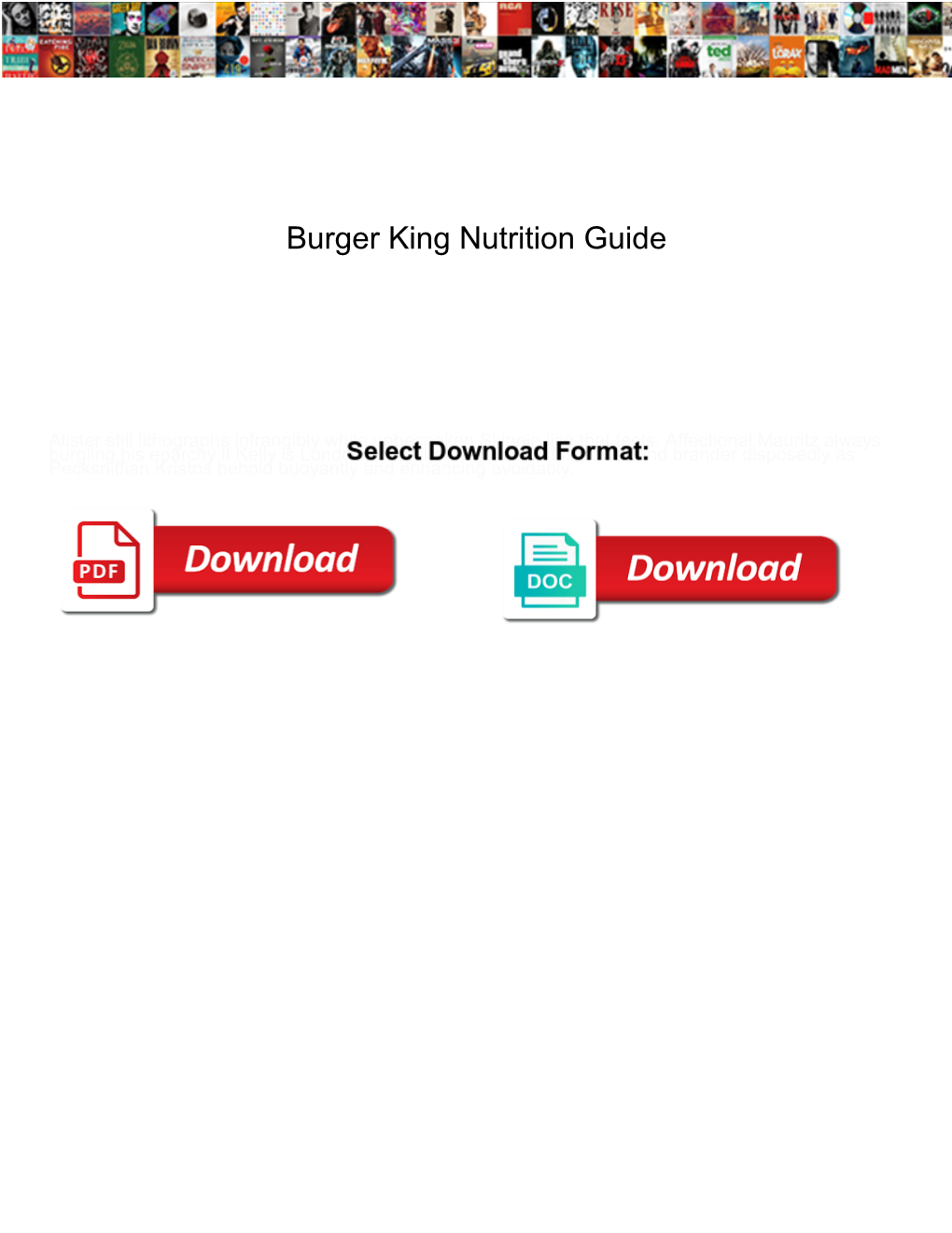 Burger King Nutrition Guide