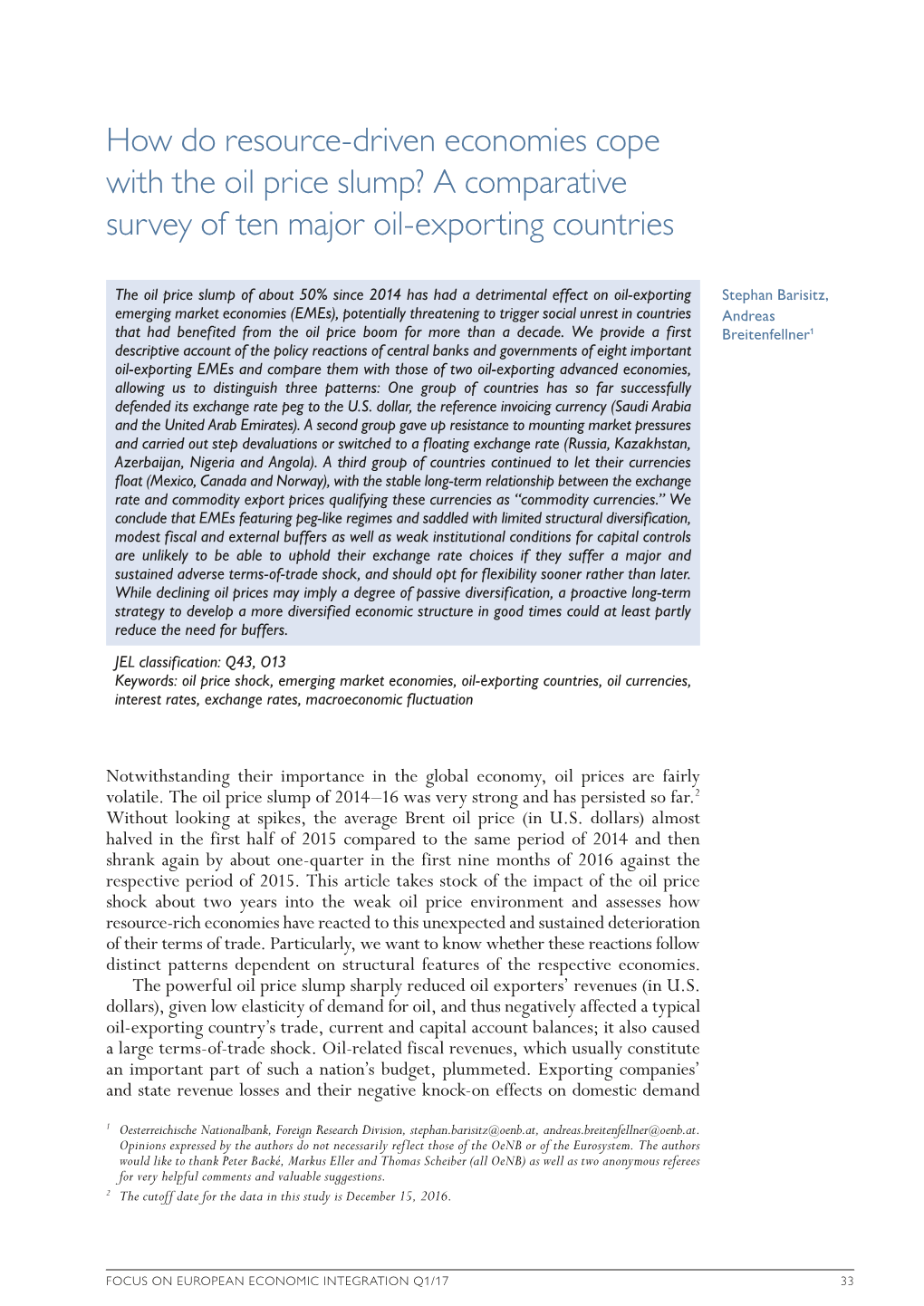 A Comparative Survey of Ten Major Oil-Exporting Countries