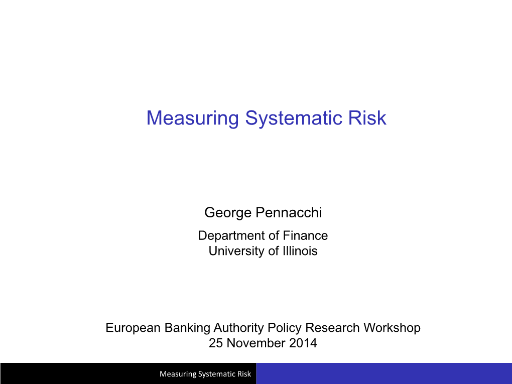 Measuring Systematic Risk