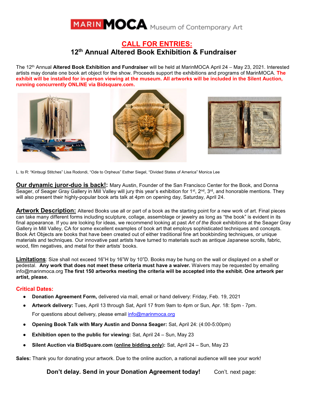 12Th Annual Altered Book Exhibition & Fundraiser