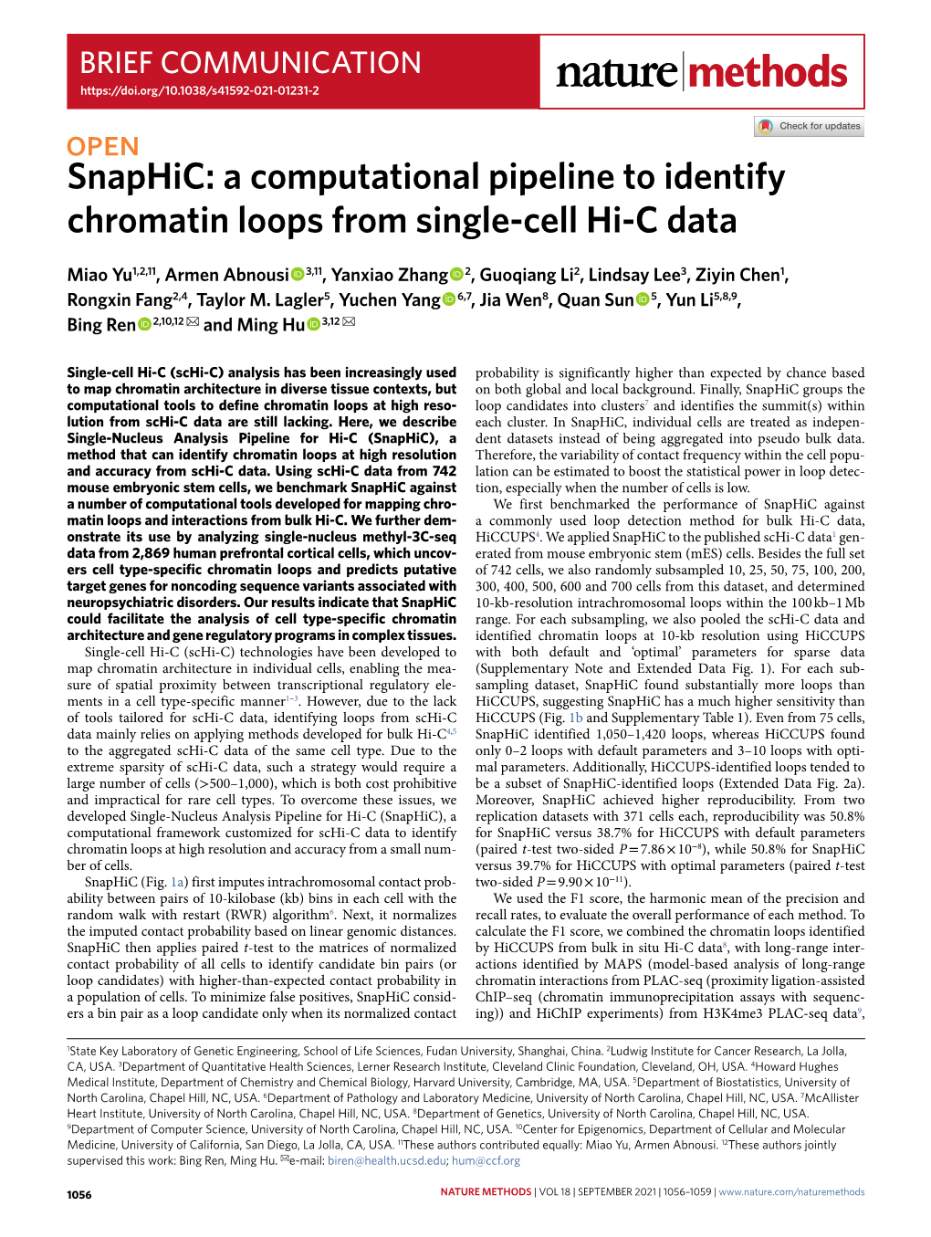 A Computational Pipeline to Identify Chromatin Loops from Single-Cell Hi-C Data