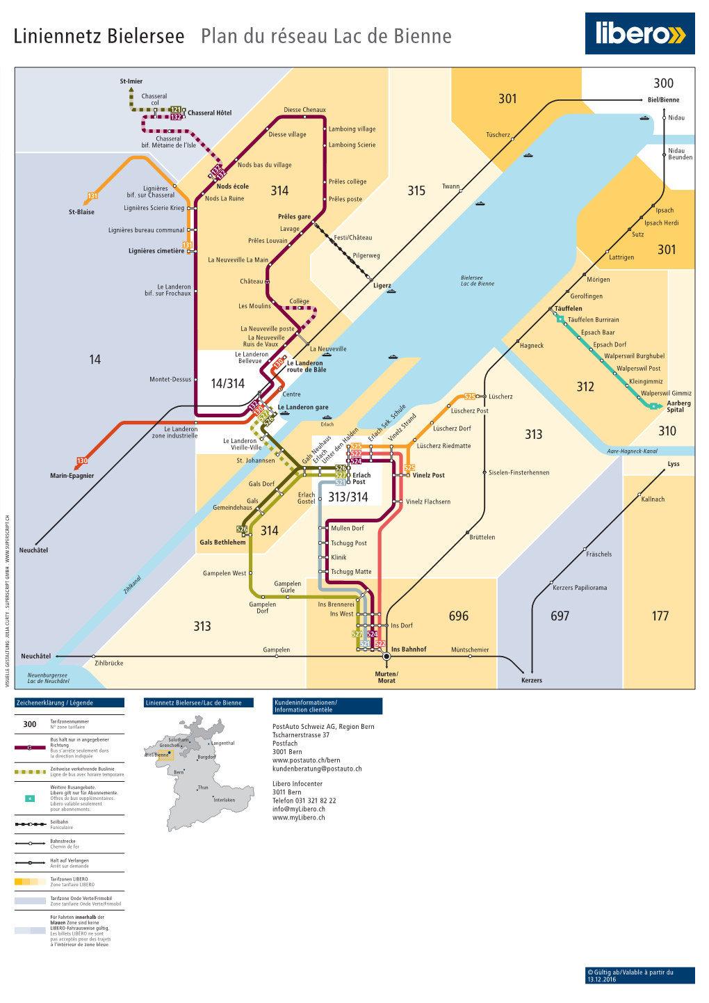 Liniennetz Bielersee Plan Du Réseau Lac De Bienne
