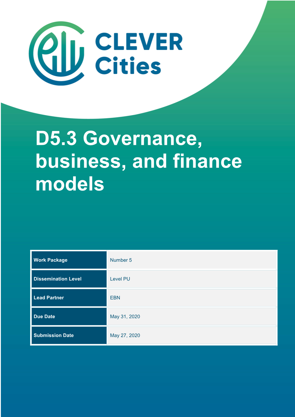 D5.3 Governance, Business, and Finance Models