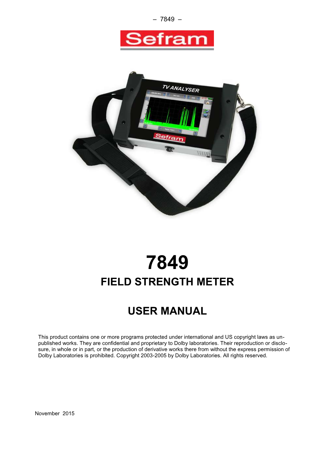 Field Strength Meter User Manual