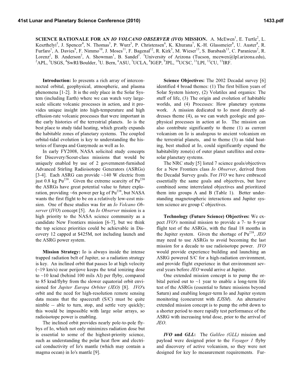 Science Rationale for an Io Volcano Observer (Ivo) Mission