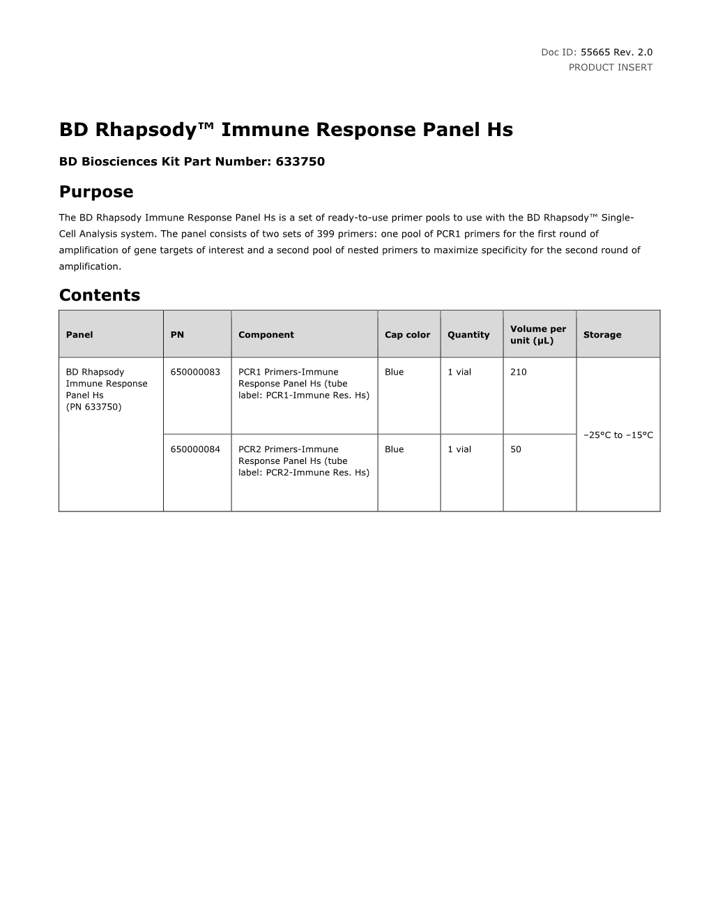 BD Rhapsody™ Immune Response Panel Hs