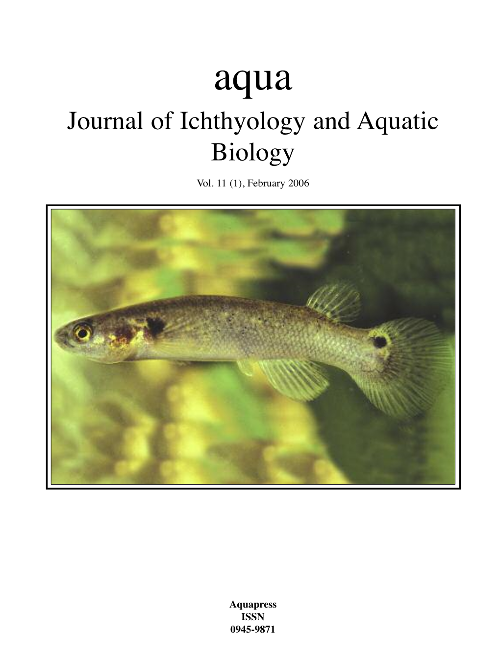 Journal of Ichthyology and Aquatic Biology Vol