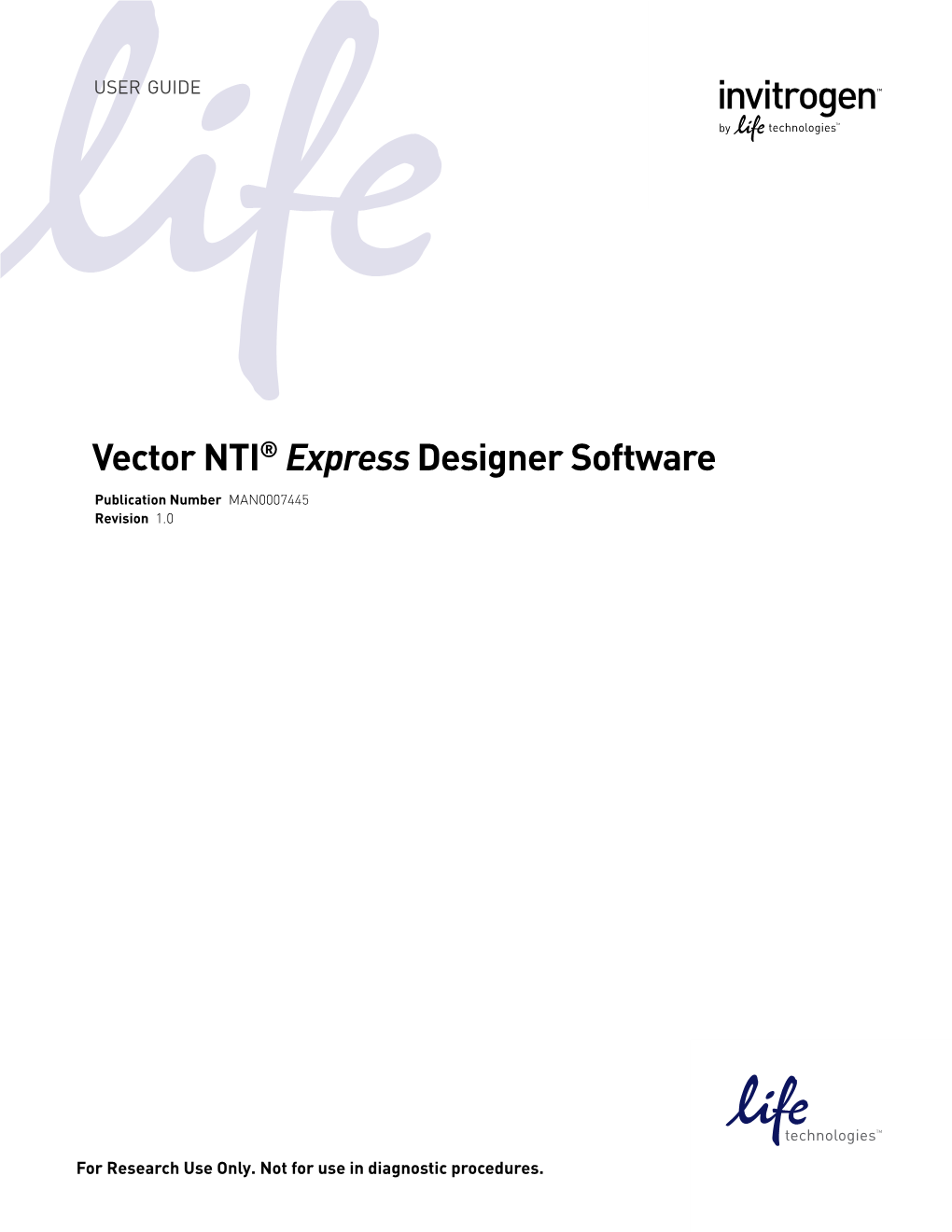 Vector NTI® Express Designer Software User Guide