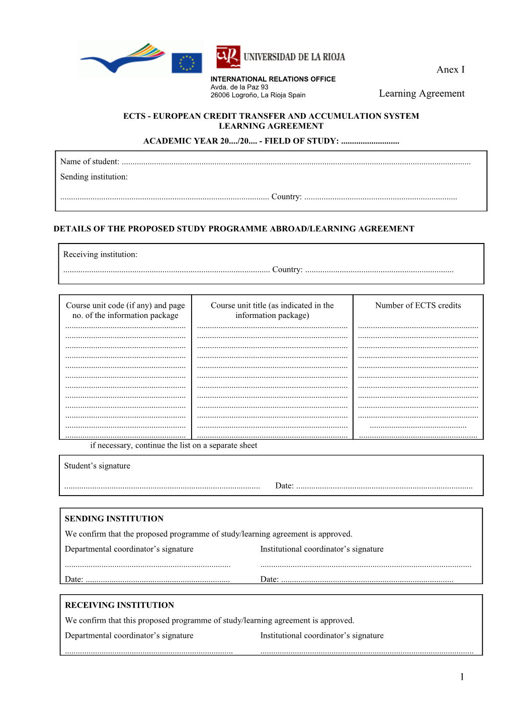 Ects - European Credit Transfer and Accumulation System s1