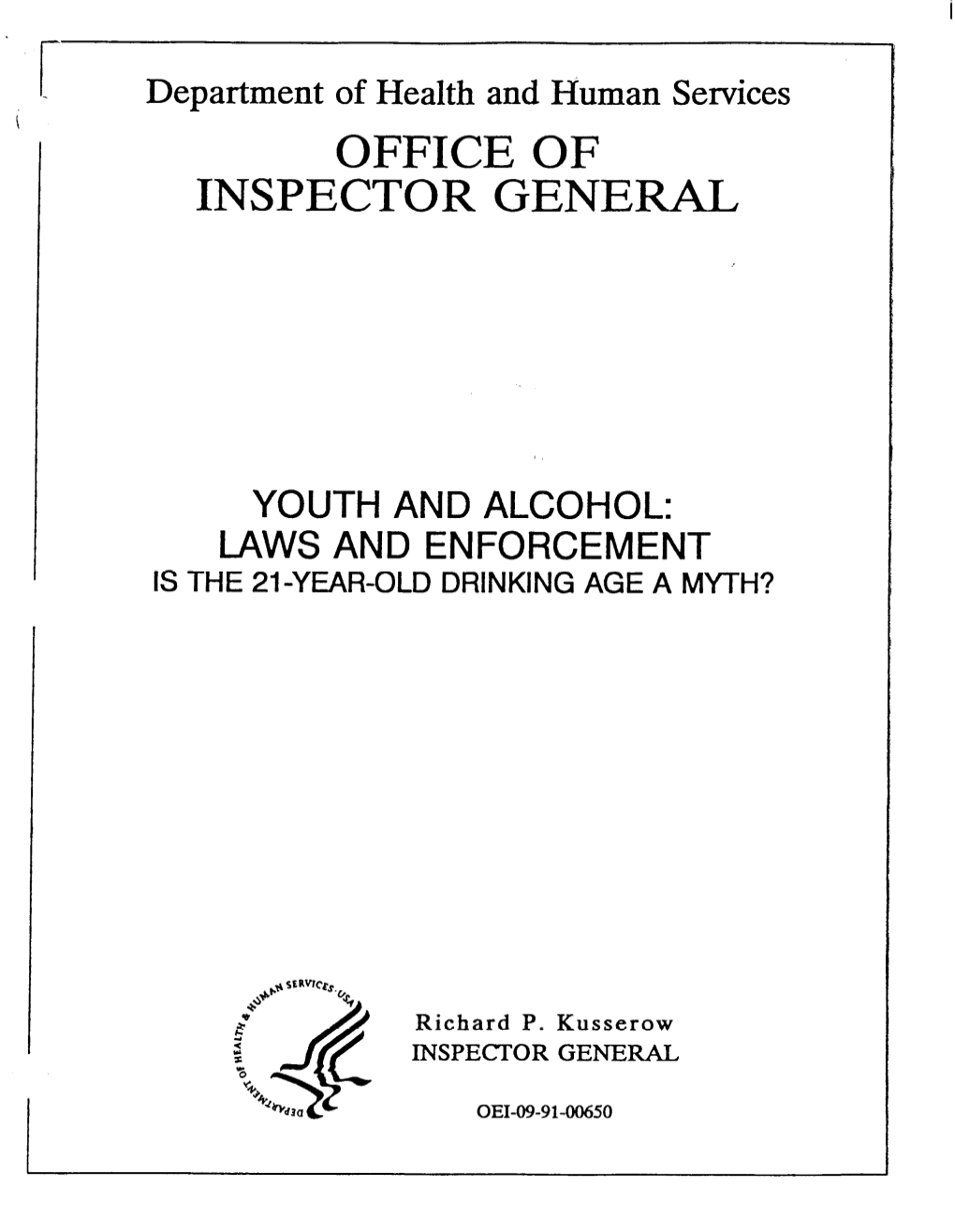 Youth and Alcohol: Laws and Enforcement Is the 21-Year-Old Drinking Age a Myth?