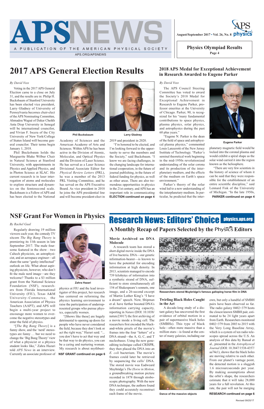 APS News, August 2017, Vol. 26, No. 8