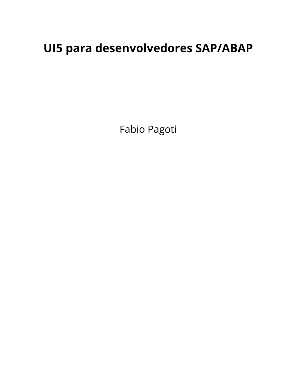 UI5 Para Desenvolvedores SAP/ABAP