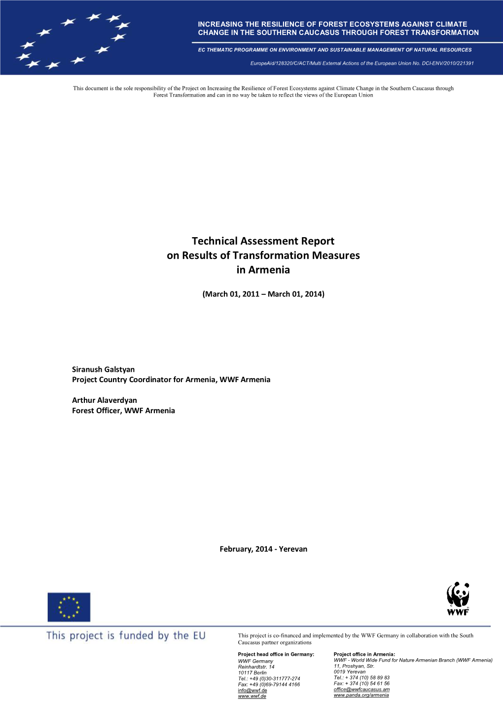 Technical Assessment Report on Results of Transformation Measures in Armenia