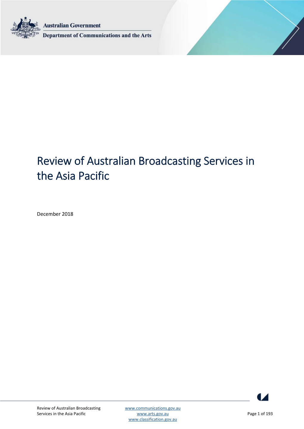 Review of Australian Broadcasting Services in the Asia Pacific