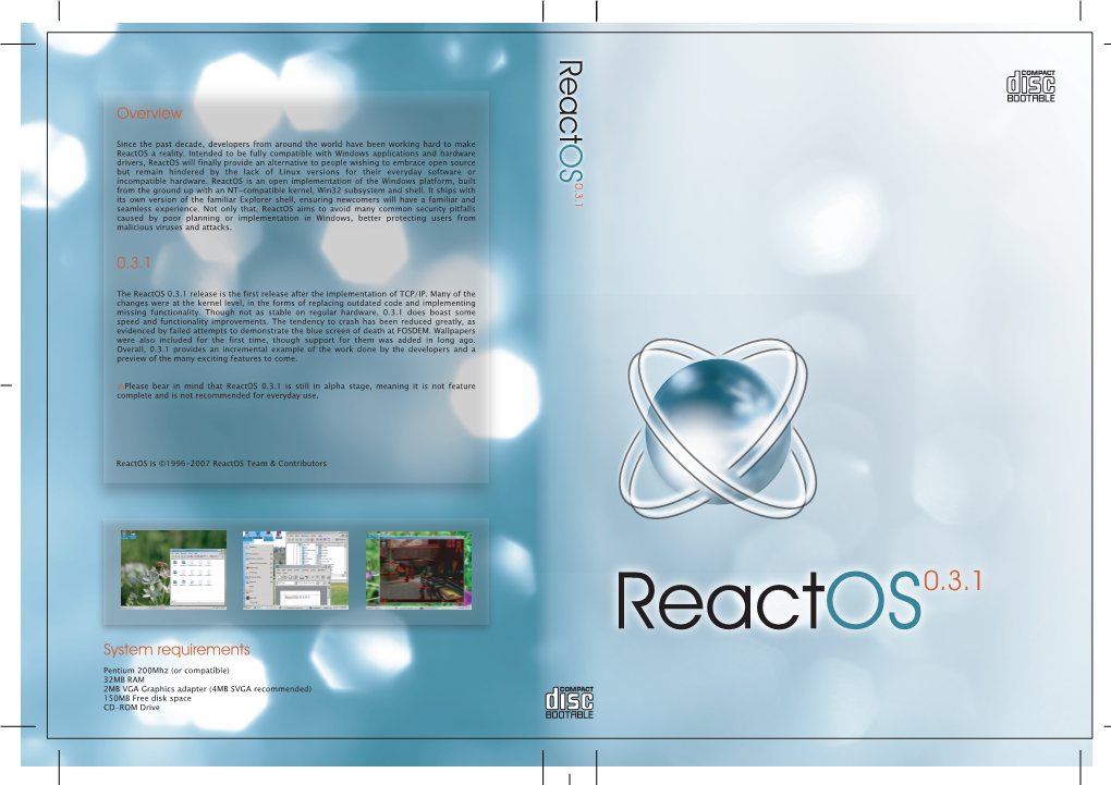 Reactos0.3.1 System Requirements