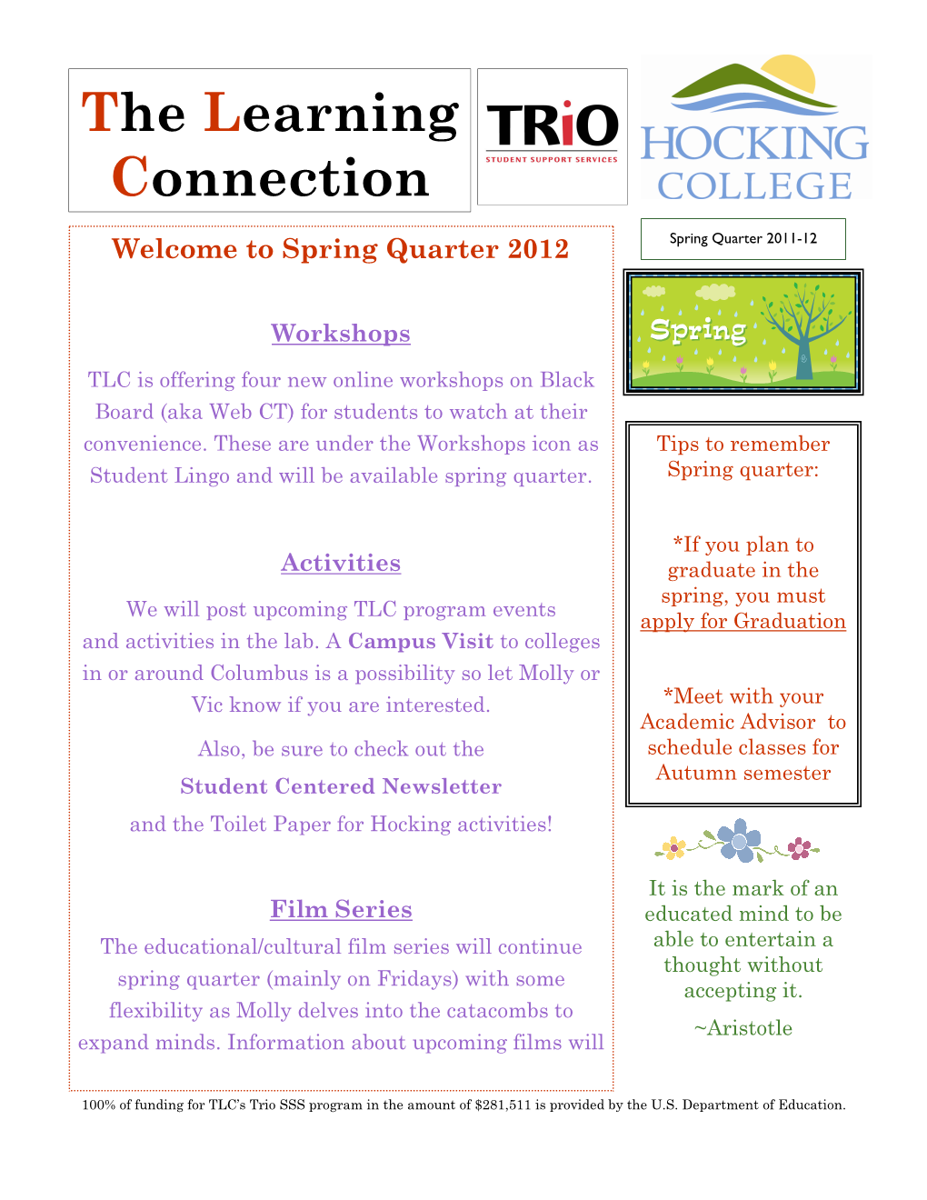 TLC Newsletter Spring 2012