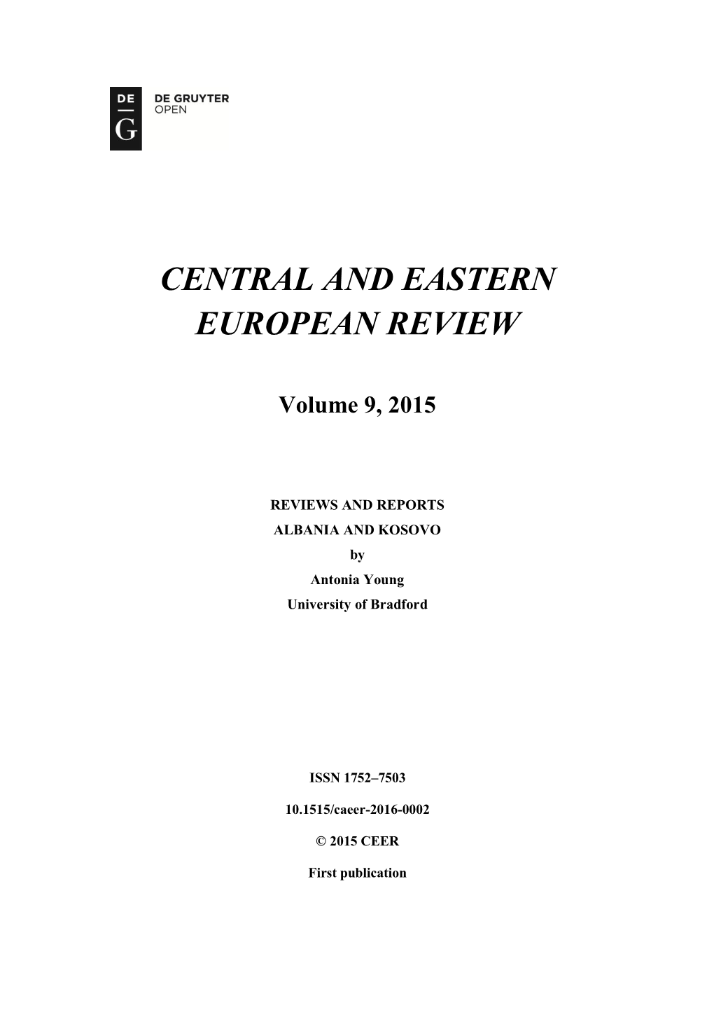 Central and Eastern European Review