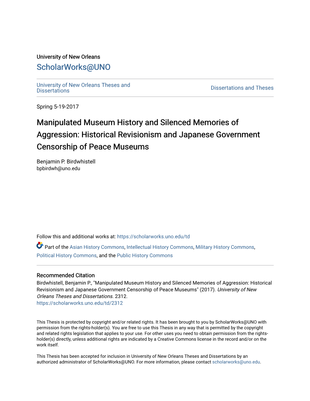 Manipulated Museum History and Silenced Memories of Aggression: Historical Revisionism and Japanese Government Censorship of Peace Museums