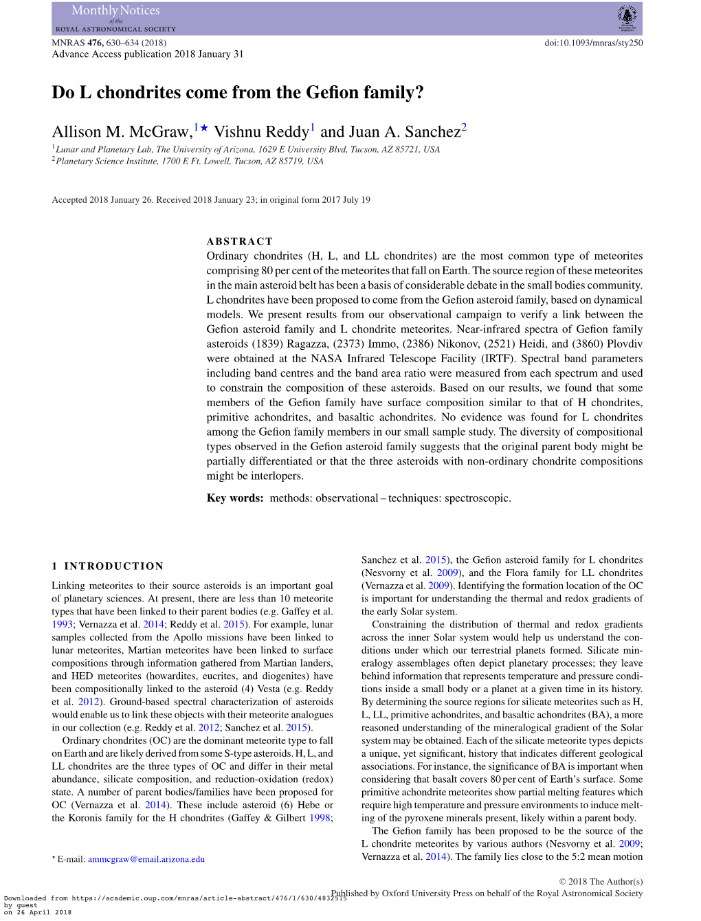 Do L Chondrites Come from the Gefion Family?