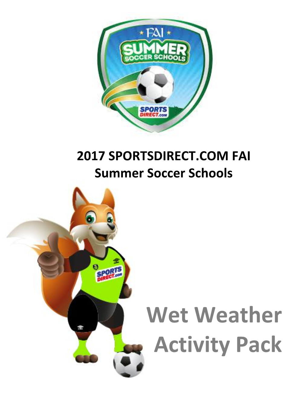 Wet Weather Activity Pack Contents Page