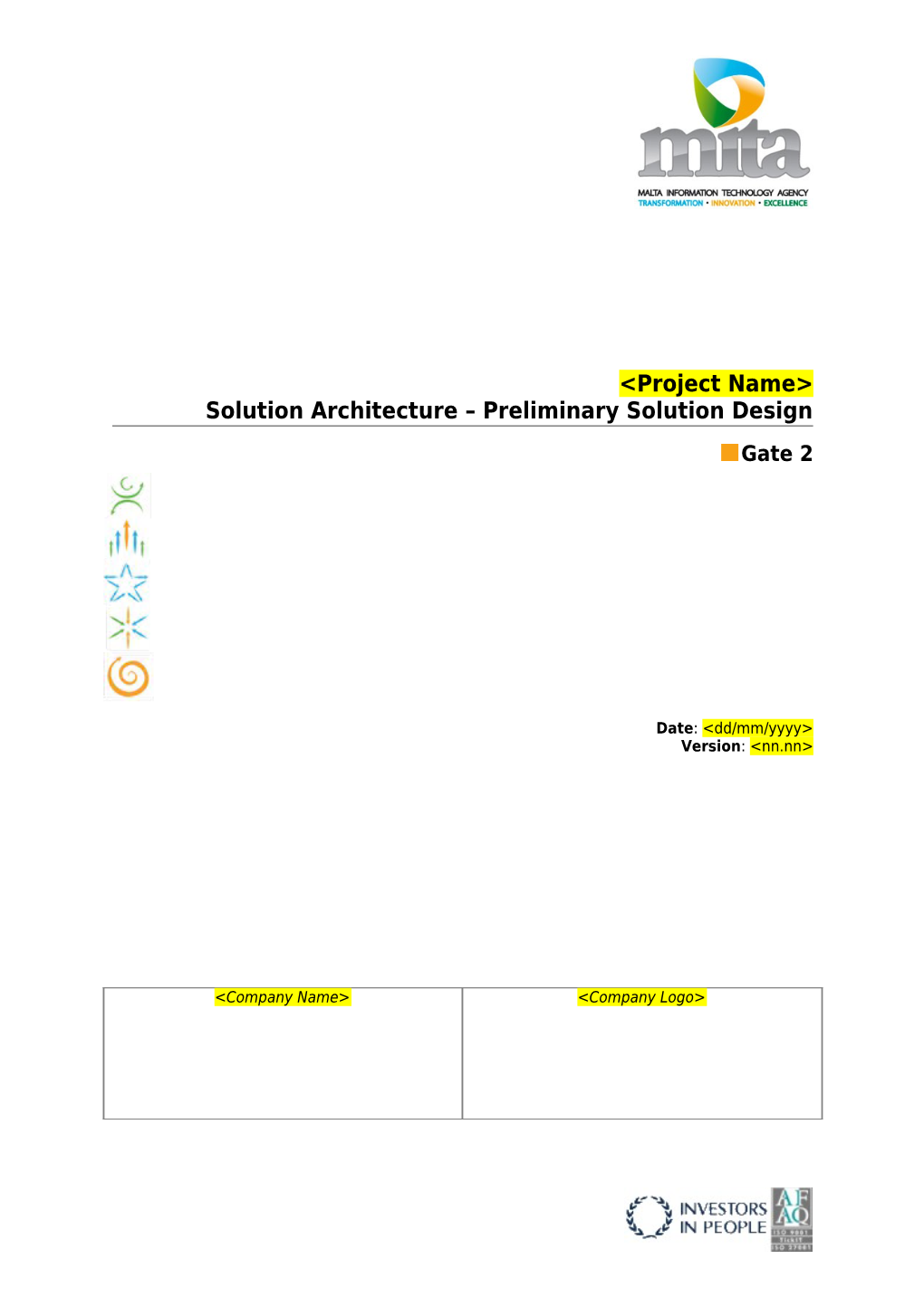 Solution Architecture Preliminary Solution Design