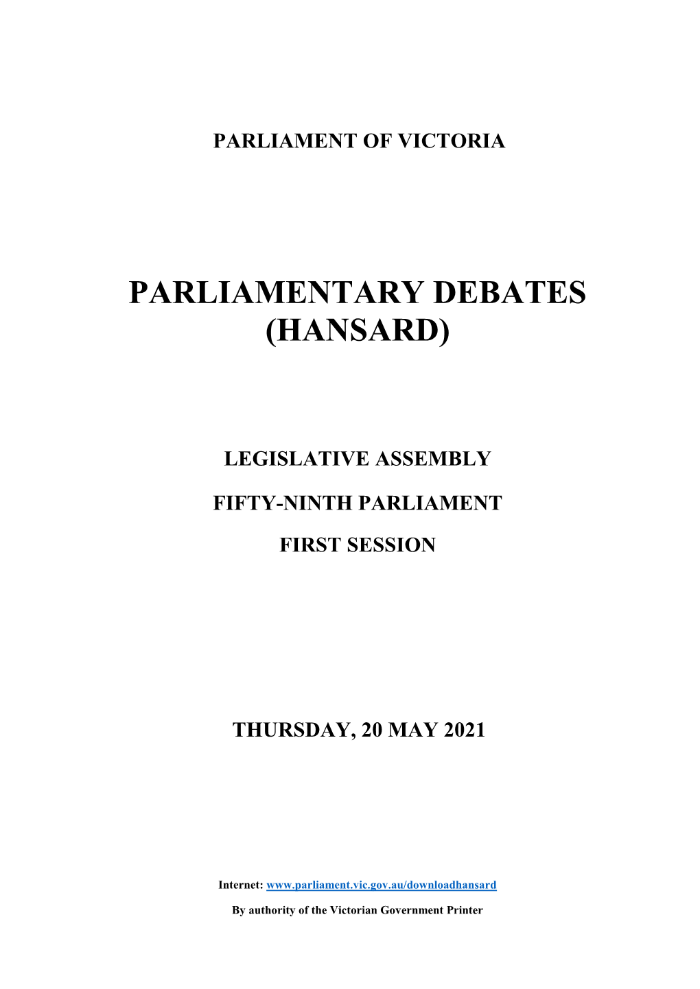 Parliamentary Debates (Hansard)