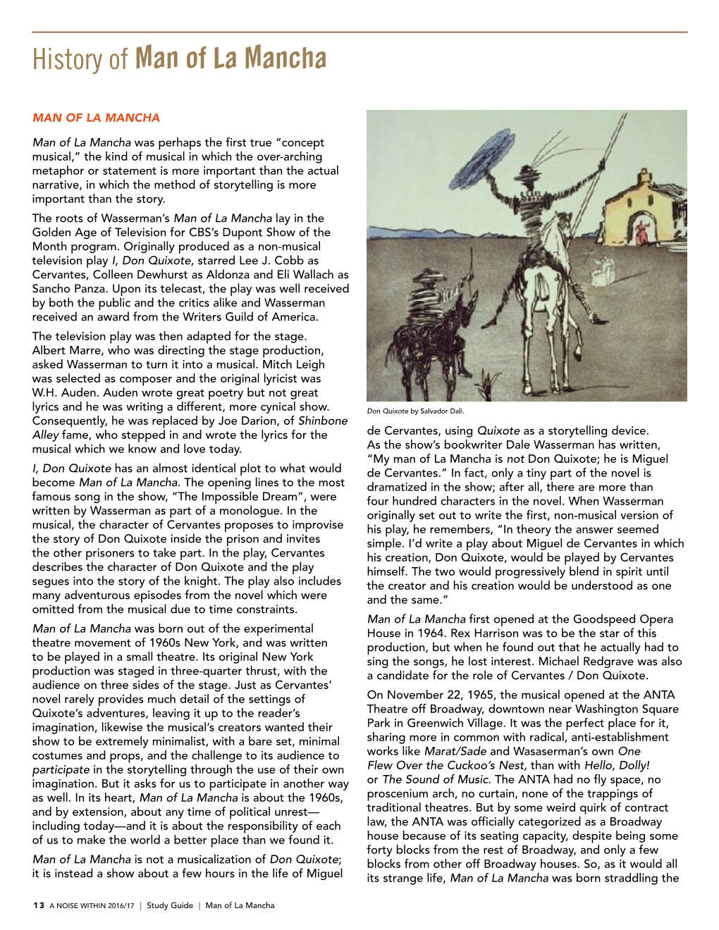 History of Man of La Mancha (Pdf)