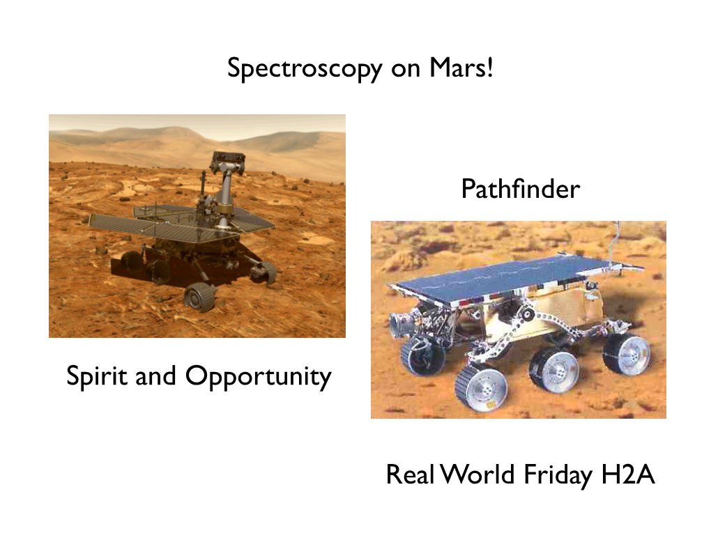 Spectroscopy on Mars! Real World Friday H2A Spirit and Opportunity