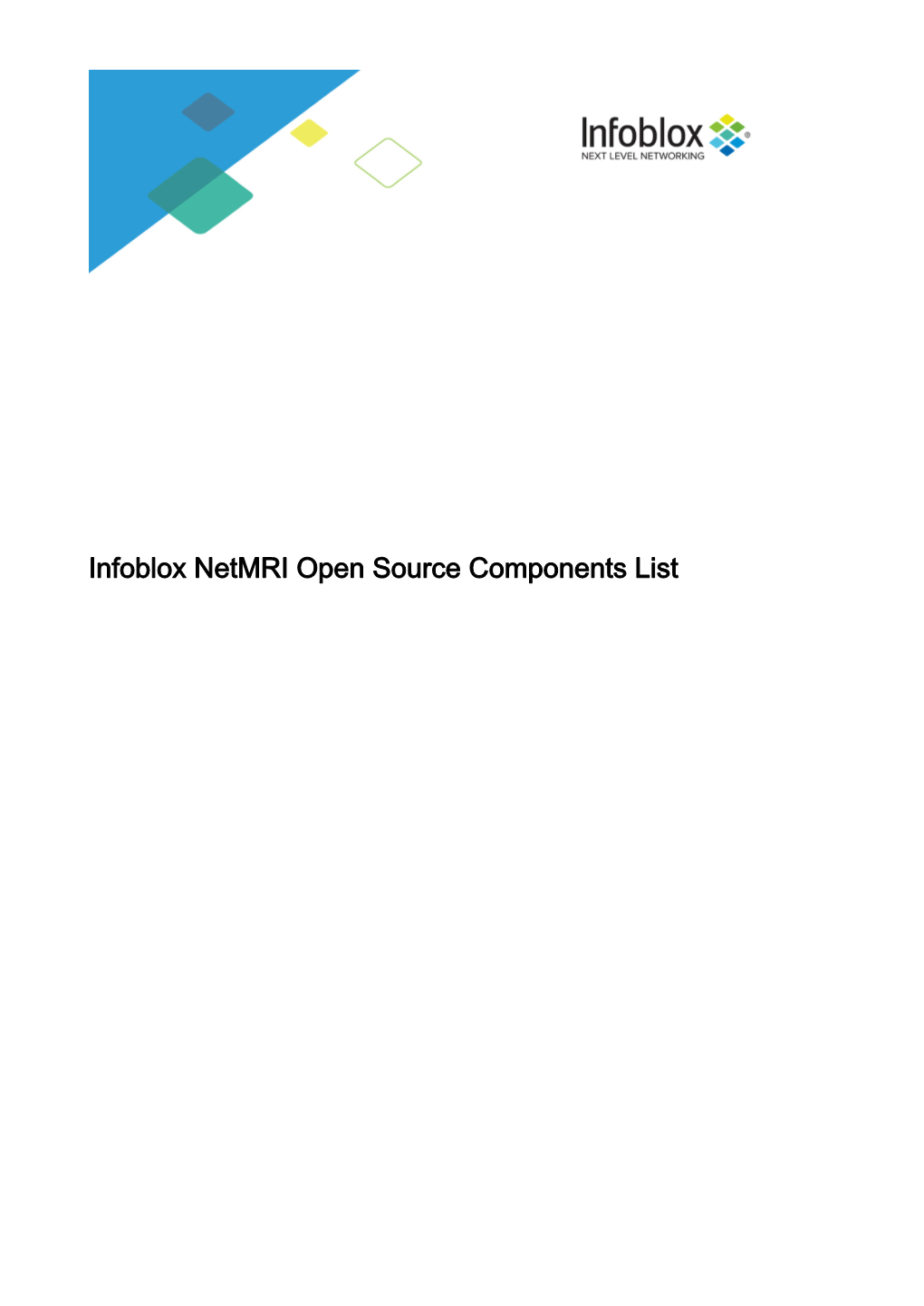 Infoblox Netmri Open Source Components List Infoblox Netmri Open Source Components List