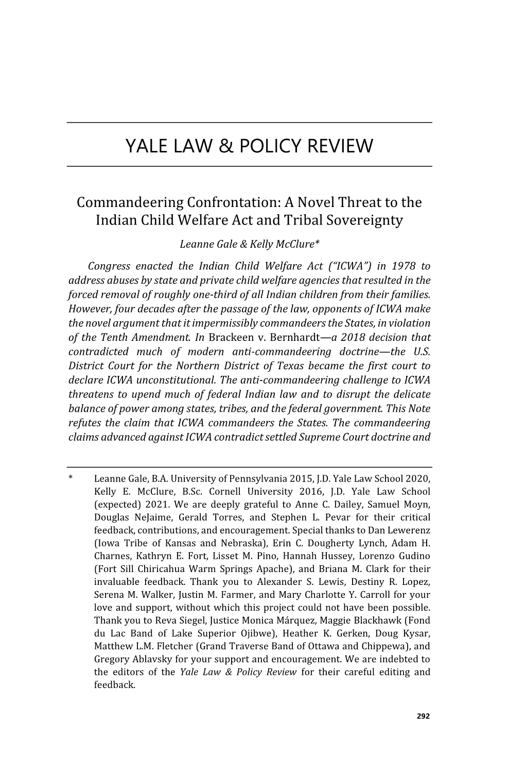 A Novel Threat to the Indian Child Welfare Act and Tribal Sovereignty