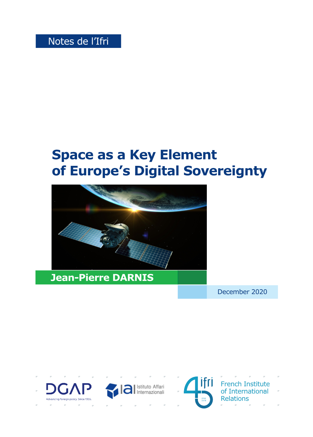 Space As a Key Element of Europe's Digital Sovereignty