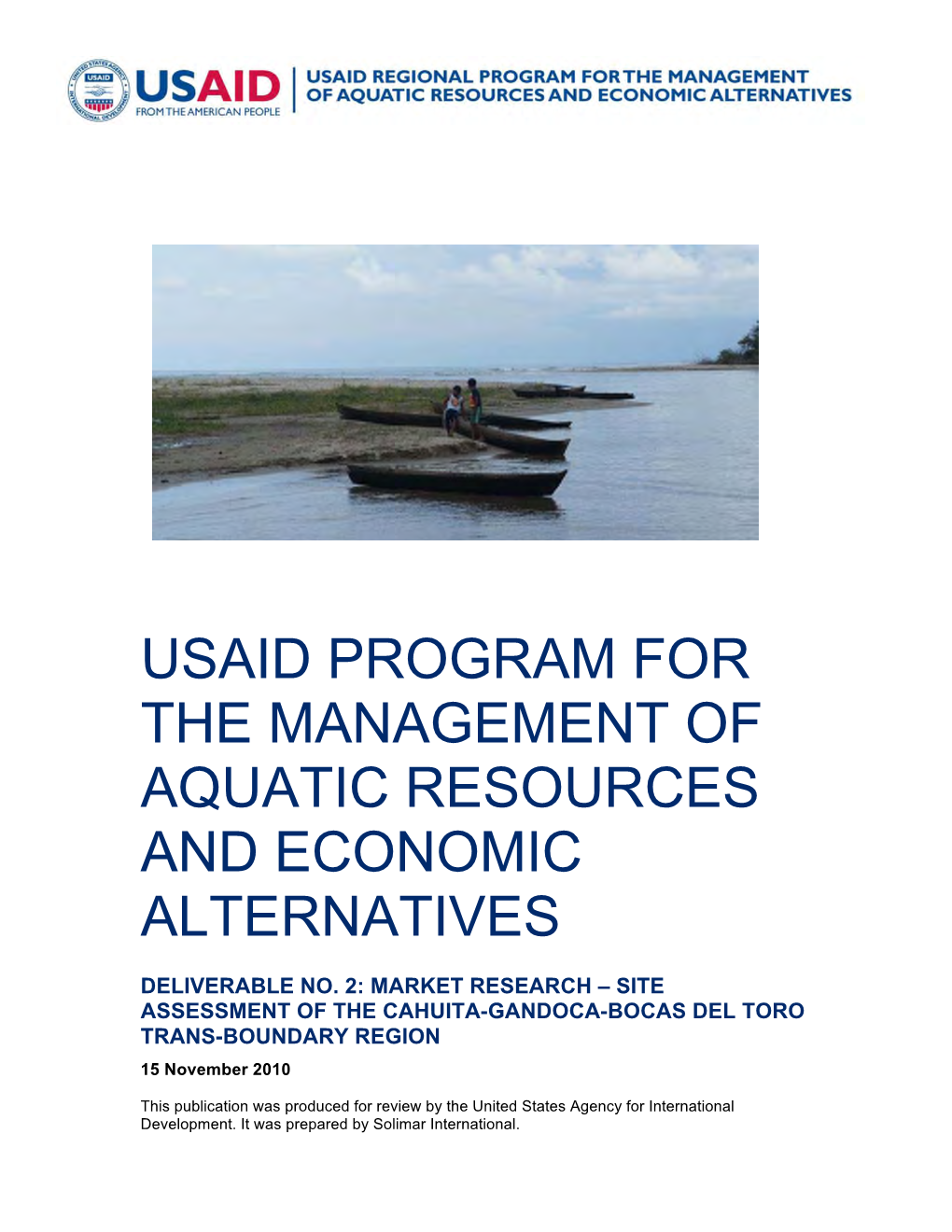 Usaid Program for the Management of Aquatic Resources and Economic Alternatives