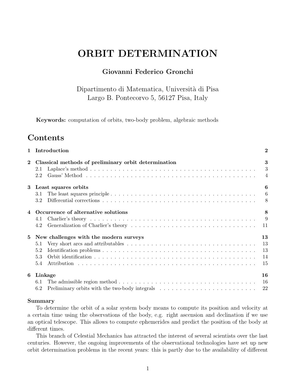 Orbit Determination