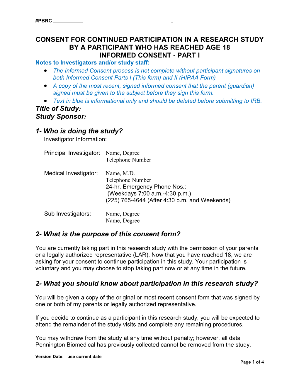 Consent to Participate in a Research Study s2