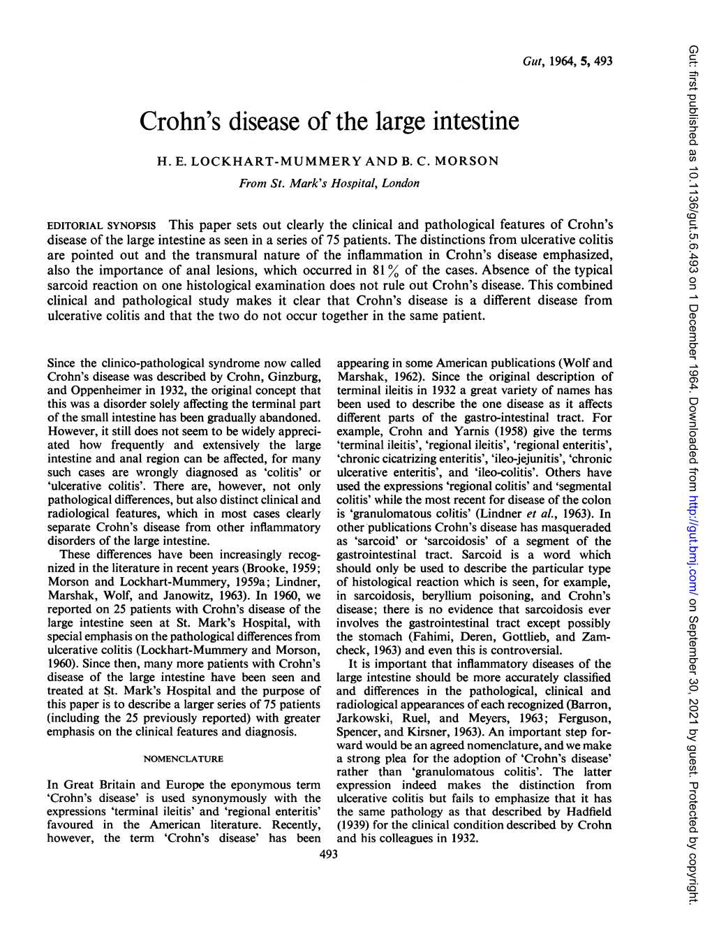 Crohn's Disease of the Large Intestine