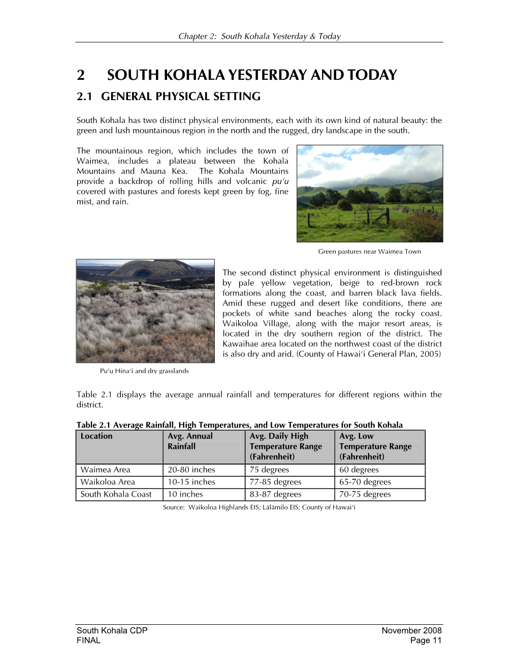 South Kohala Community Development Plan Chapter 2