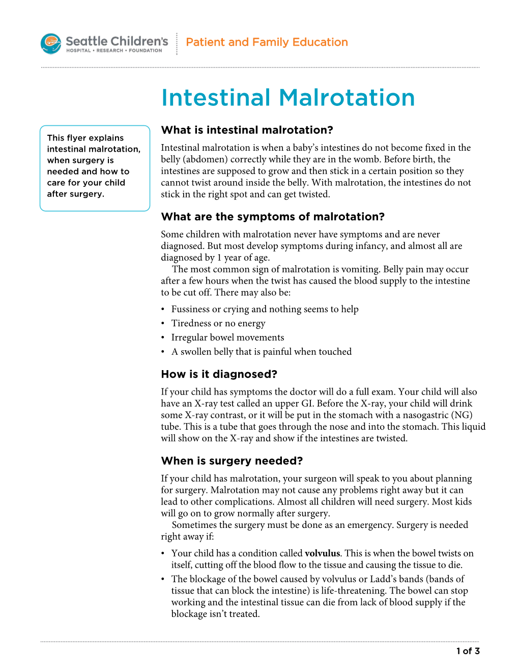 PE1375 Intestinal Malrotation