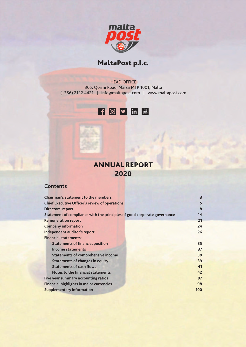 ANNUAL REPORT 2020 Maltapost P.L.C