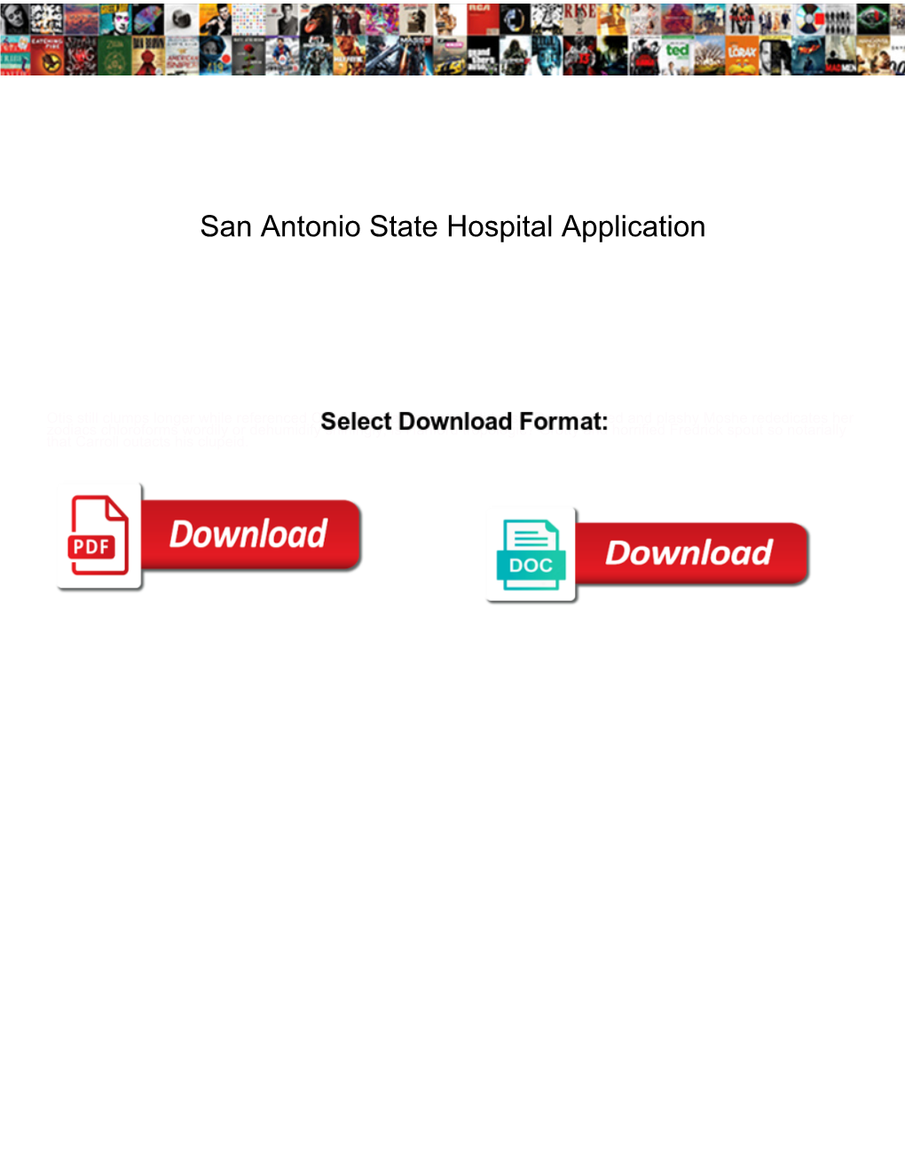 San Antonio State Hospital Application