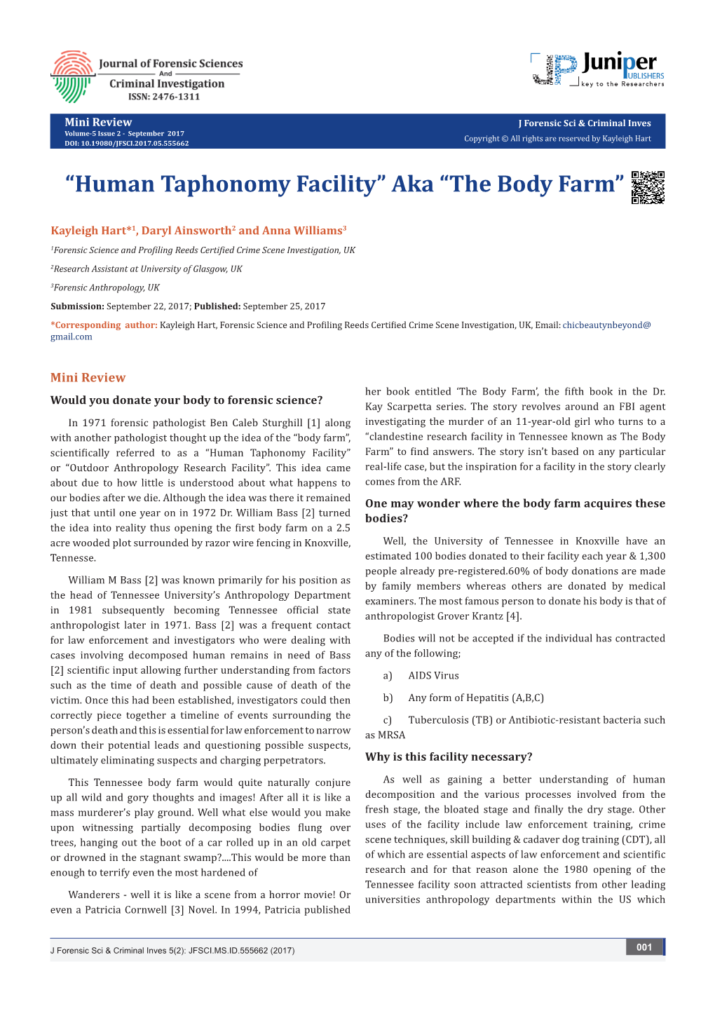 The Body Farm”