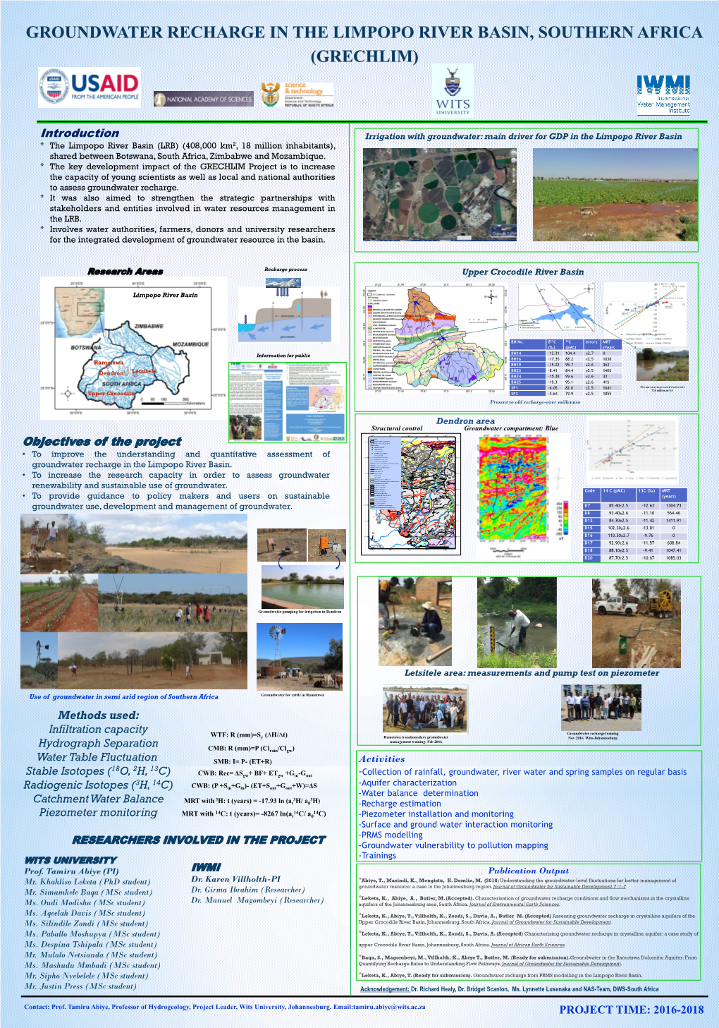 Groundwater Recharge in the Limpopo River Basin, Southern Africa (Grechlim)