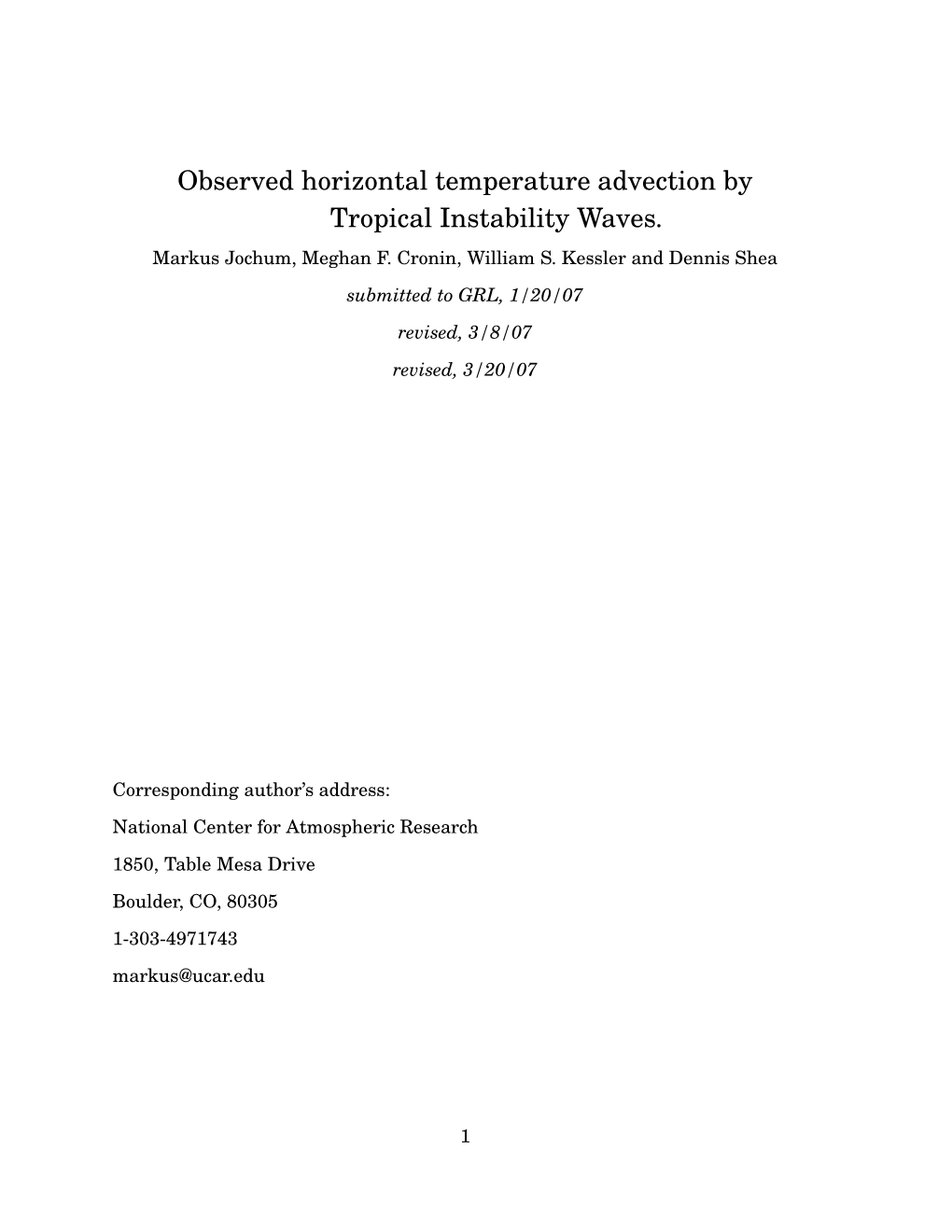 Observed Horizontal Temperature Advection by Tropical Instability Waves