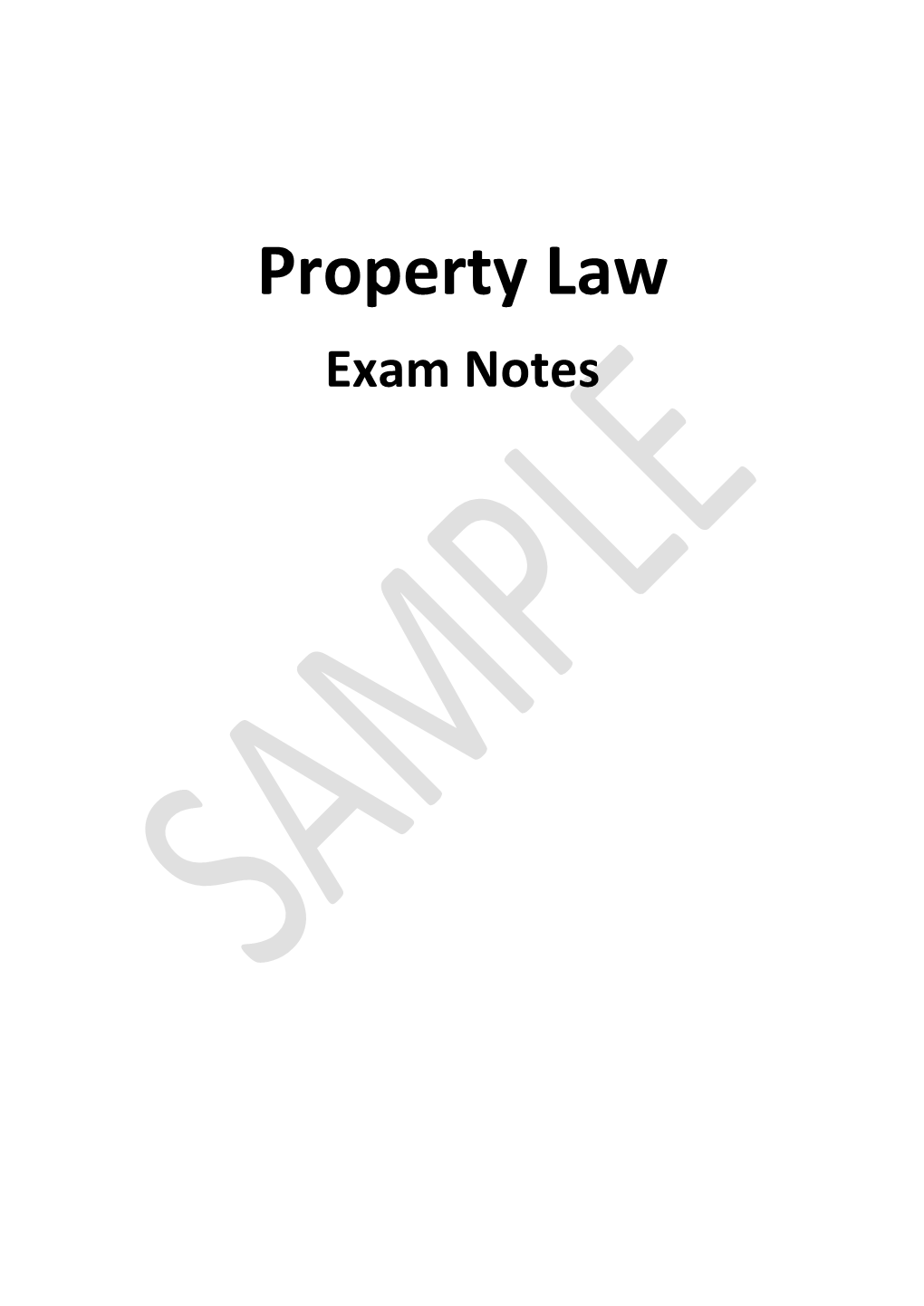 Property Law Exam Notes