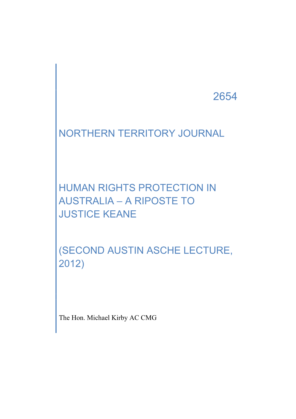 Northern Territory Law Journal