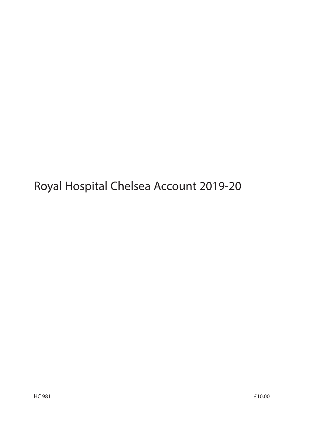 Royal Hospital Chelsea Annual Report 2020