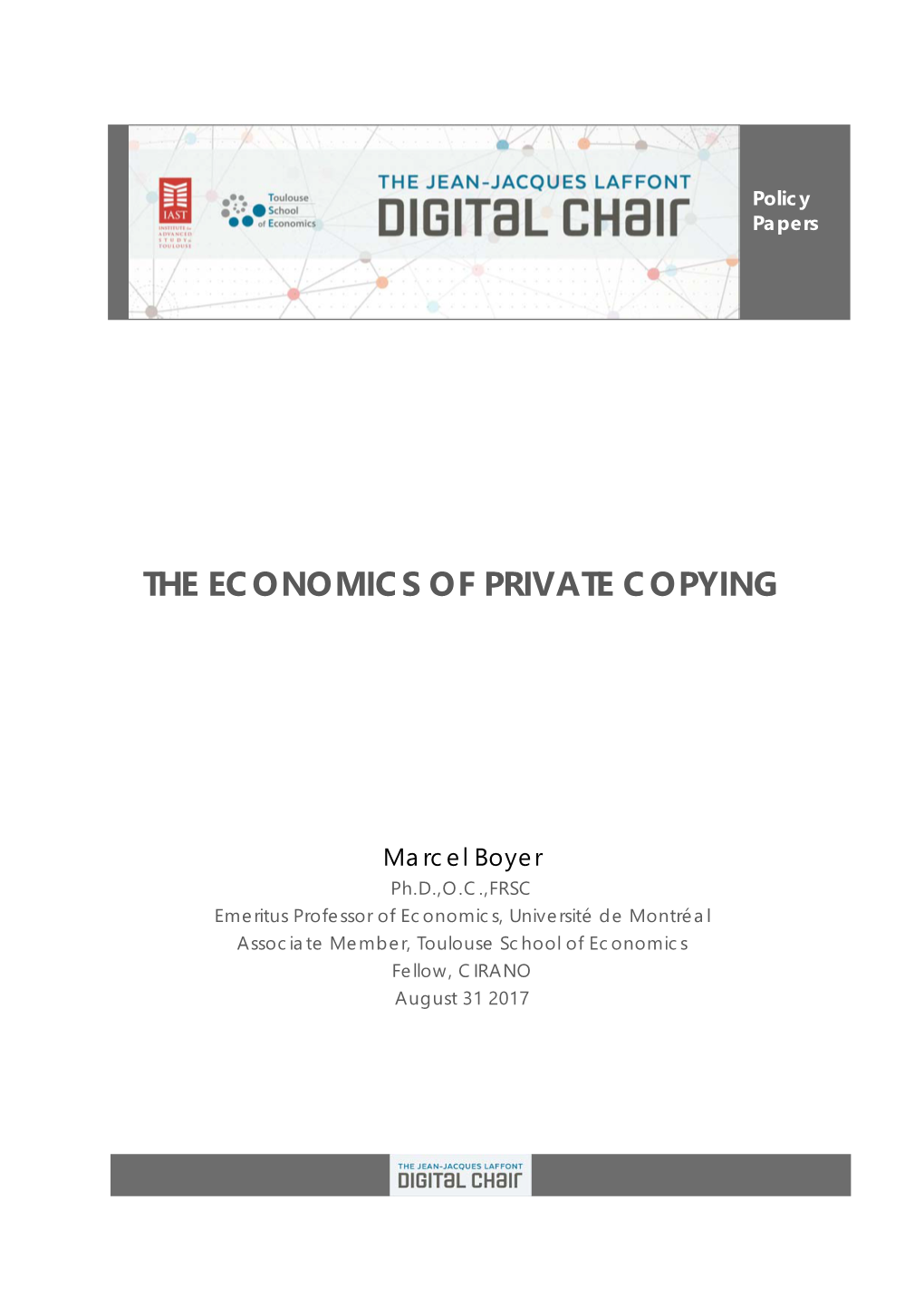 The Economics of Private Copying