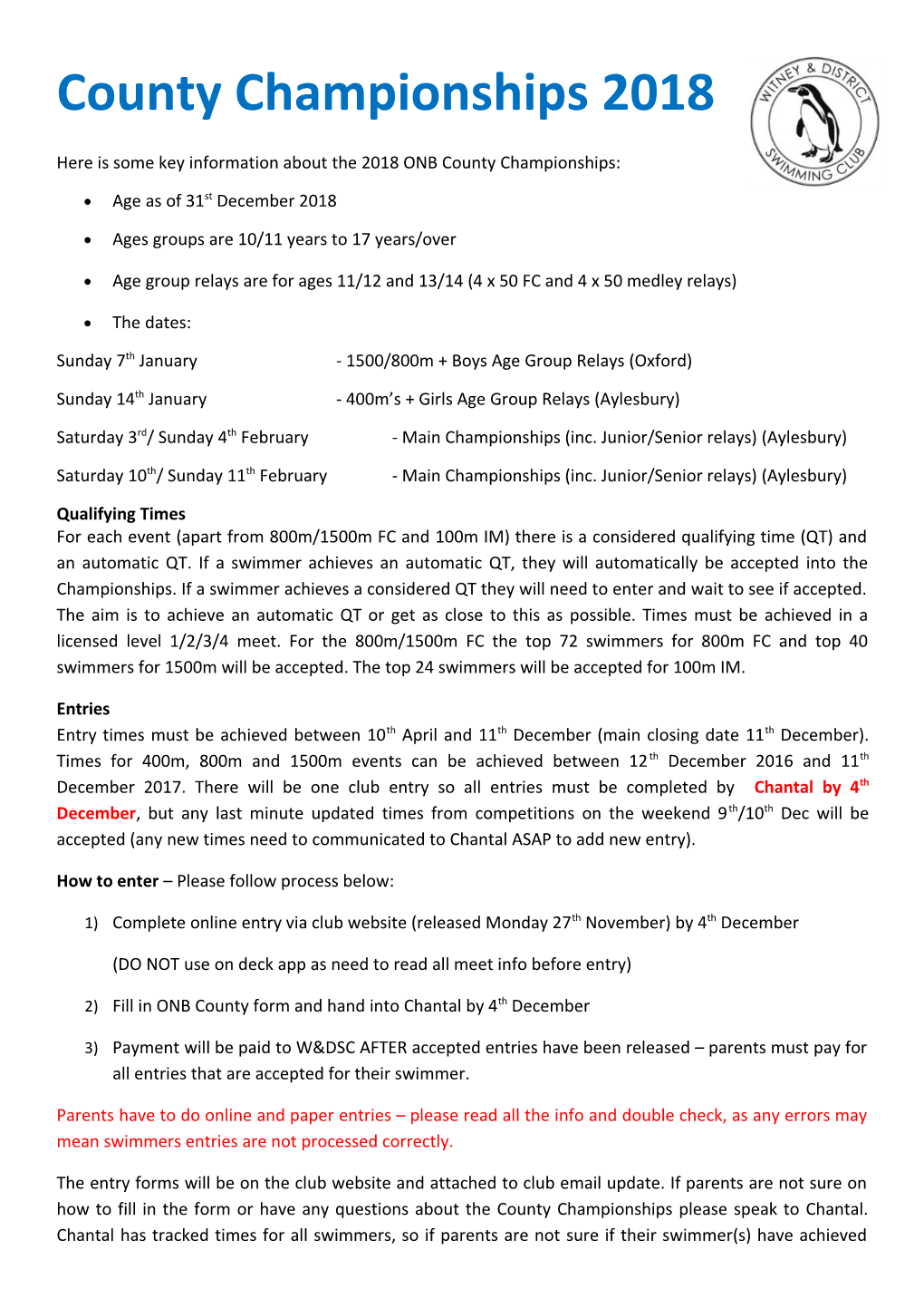 Here Is Some Key Information About the 2018 ONB County Championships