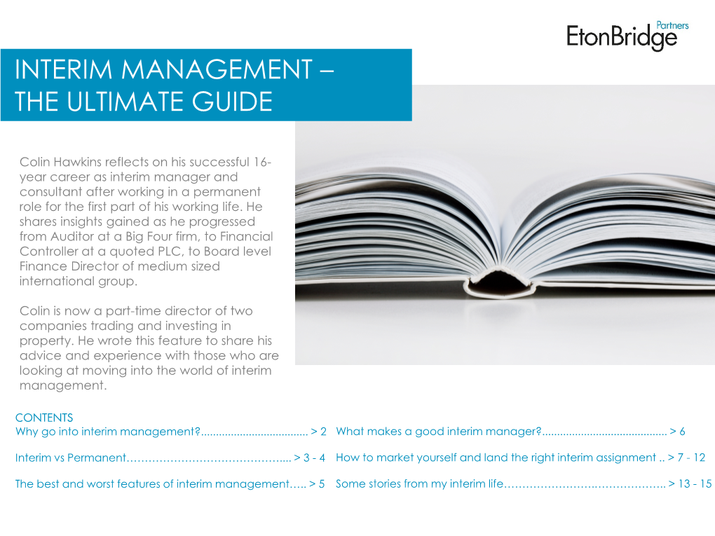 Interim Management – the Ultimate Guide