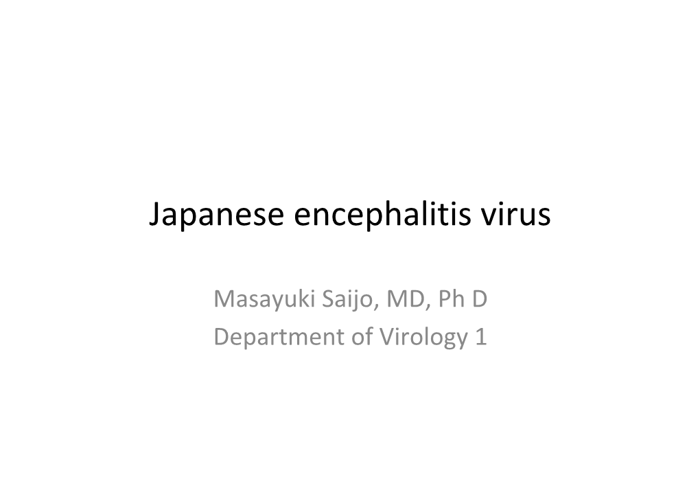 Japanese Encephalitis Virus