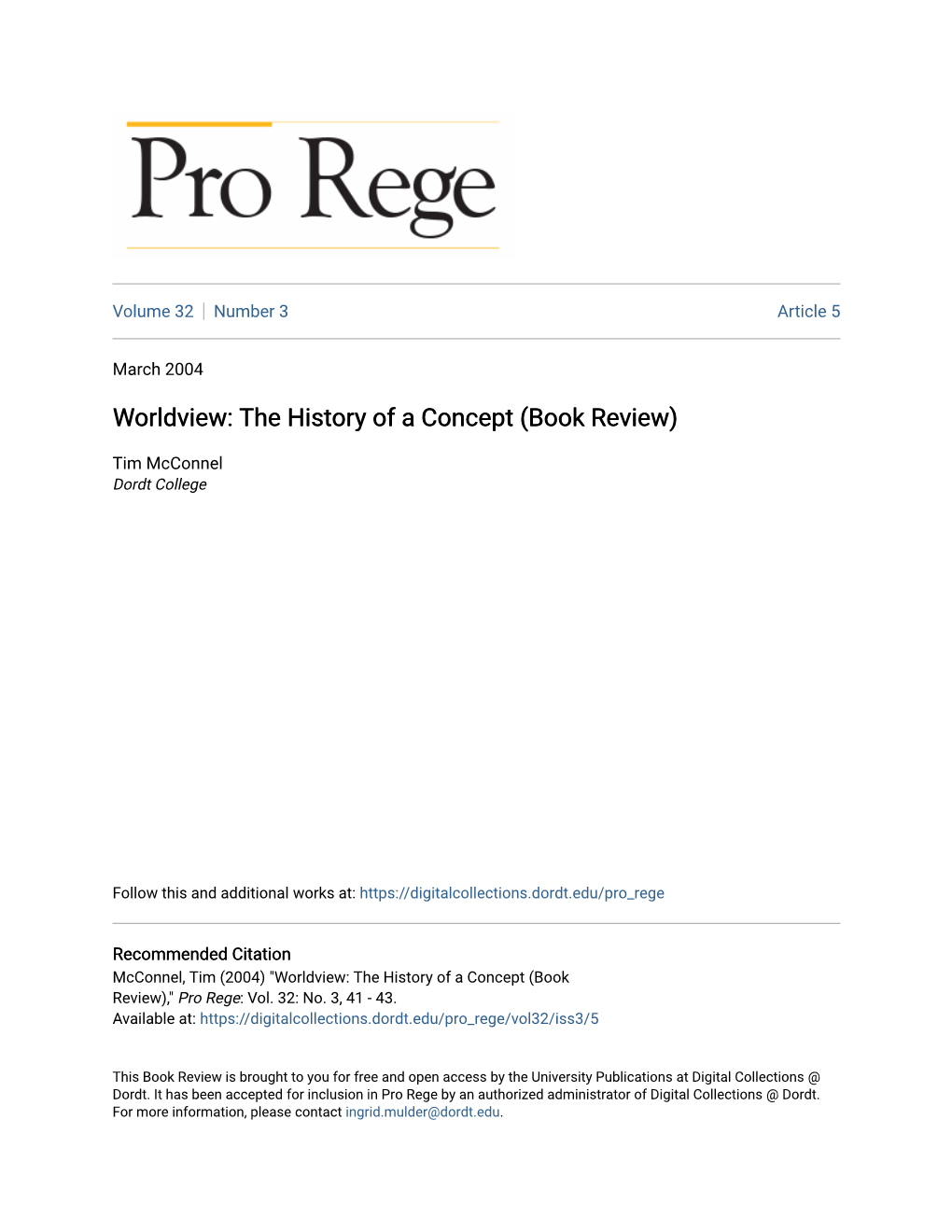 Worldview: the History of a Concept (Book Review)